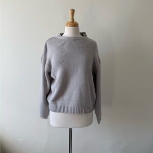 Boohoo Grey Knit Sweater Relaxed Fit Cozy Pullover Size S/M